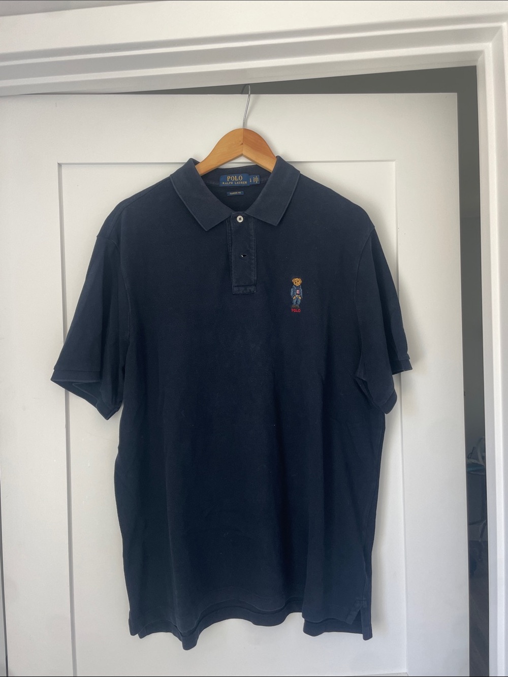 Polo by Ralph Lauren Navy Blue Polo with Embroidered Bear
